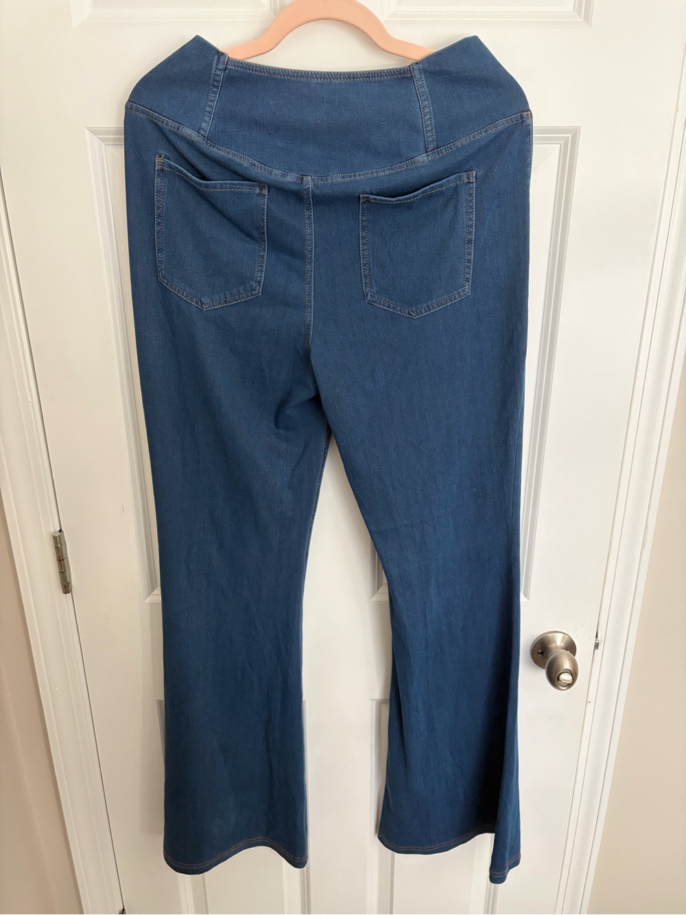Halara Flex High Waisted Crossover InstantCool Flare Bellbottom Denim TALL LARGE - Picture 7 of 7